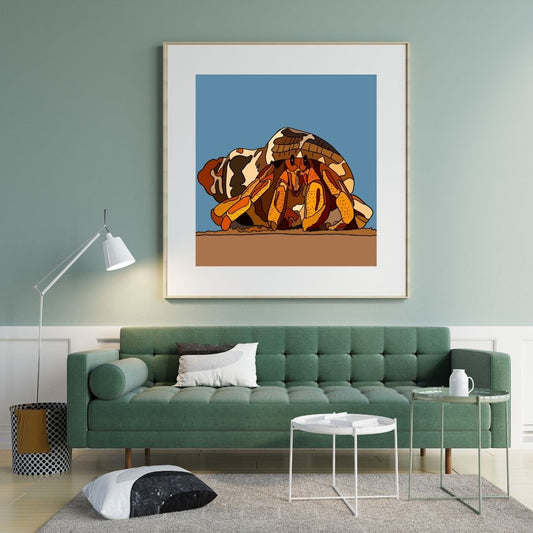 Hermit Crab - Hand Drawn - Artwork Print
