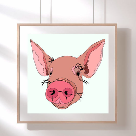 Piggy - Hand Drawn - Artwork Print