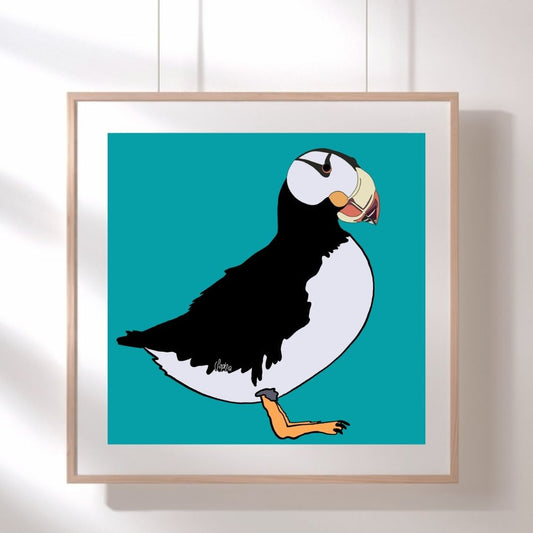 Horned Puffin - Hand Drawn - Artwork Print