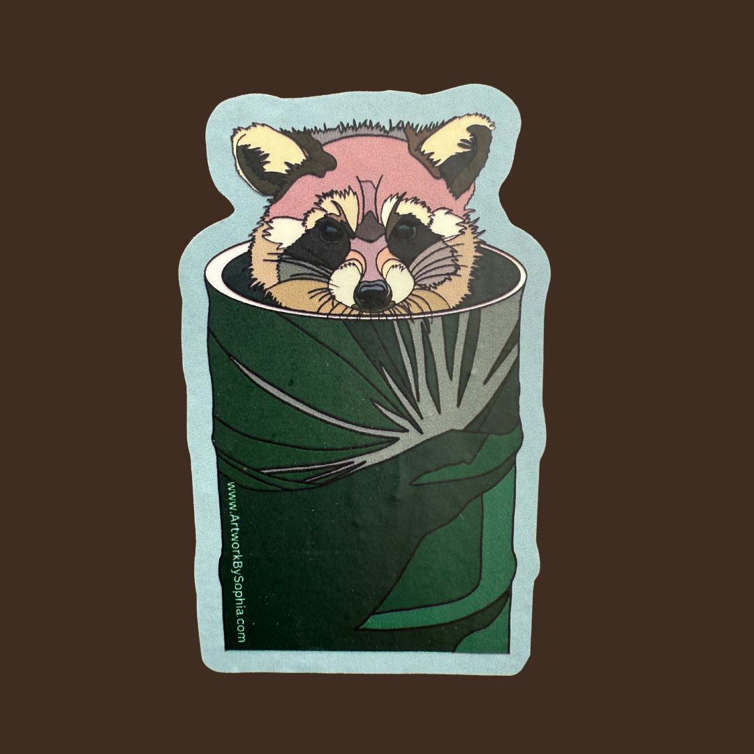 "Trash Panda" | Raccoon Vinyl Sticker | Illustration